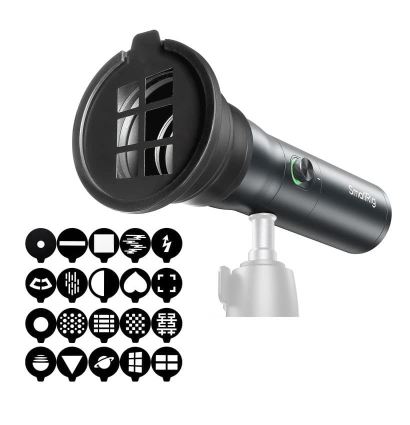 SmallRig RF10C Photography Flashlight – 7500mAh Aluminum Alloy Patterned Ambient Light with 20 Filters