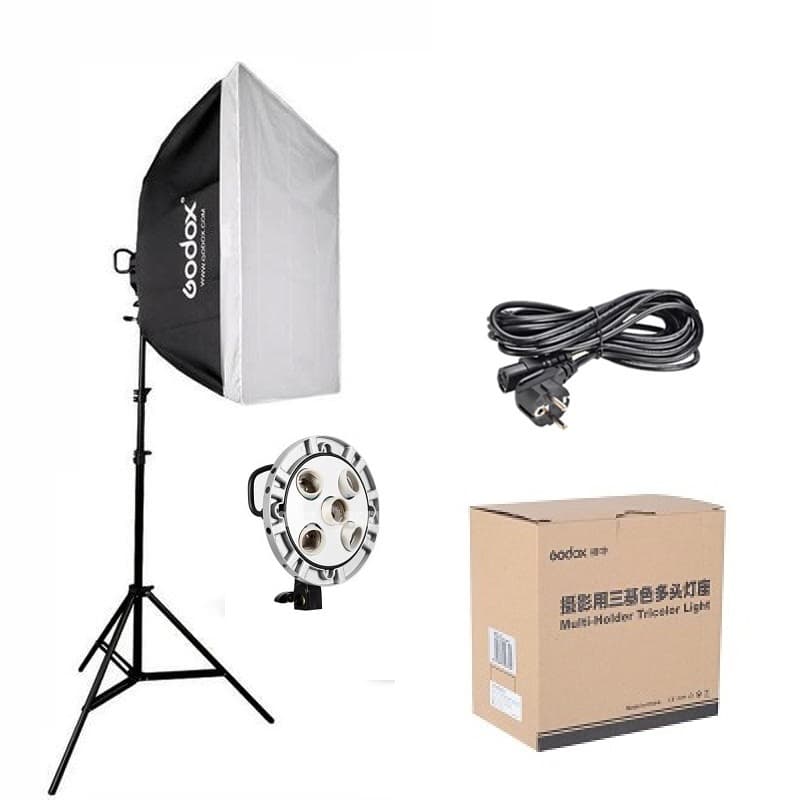 Godox TL-5 Multi-Holder Softbox Light Kit with Stand (60×60cm) Powerful Studio Lighting