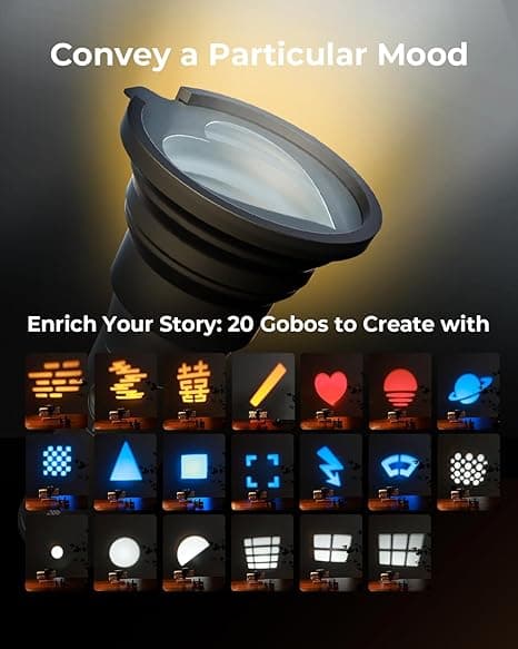 SmallRig RF10C Photography Flashlight – 7500mAh Aluminum Alloy Patterned Ambient Light with 20 Filters thumbnail 4