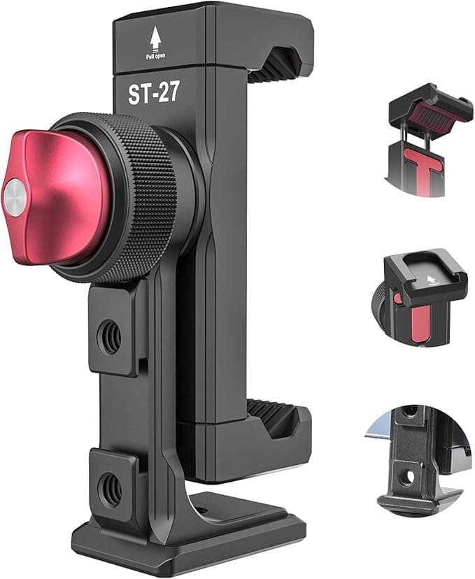 Ulanzi ST27 Metal Phone Tripod Mount with 360° Rotating Phone Holder