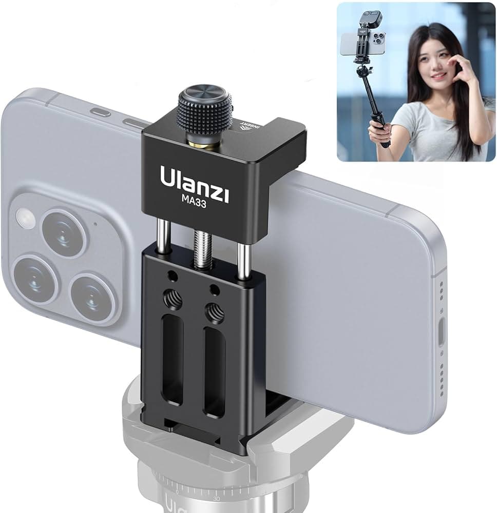 Ulanzi MA33 Metal Phone Mount Holder with Arca & Cold Shoe thumbnail 4