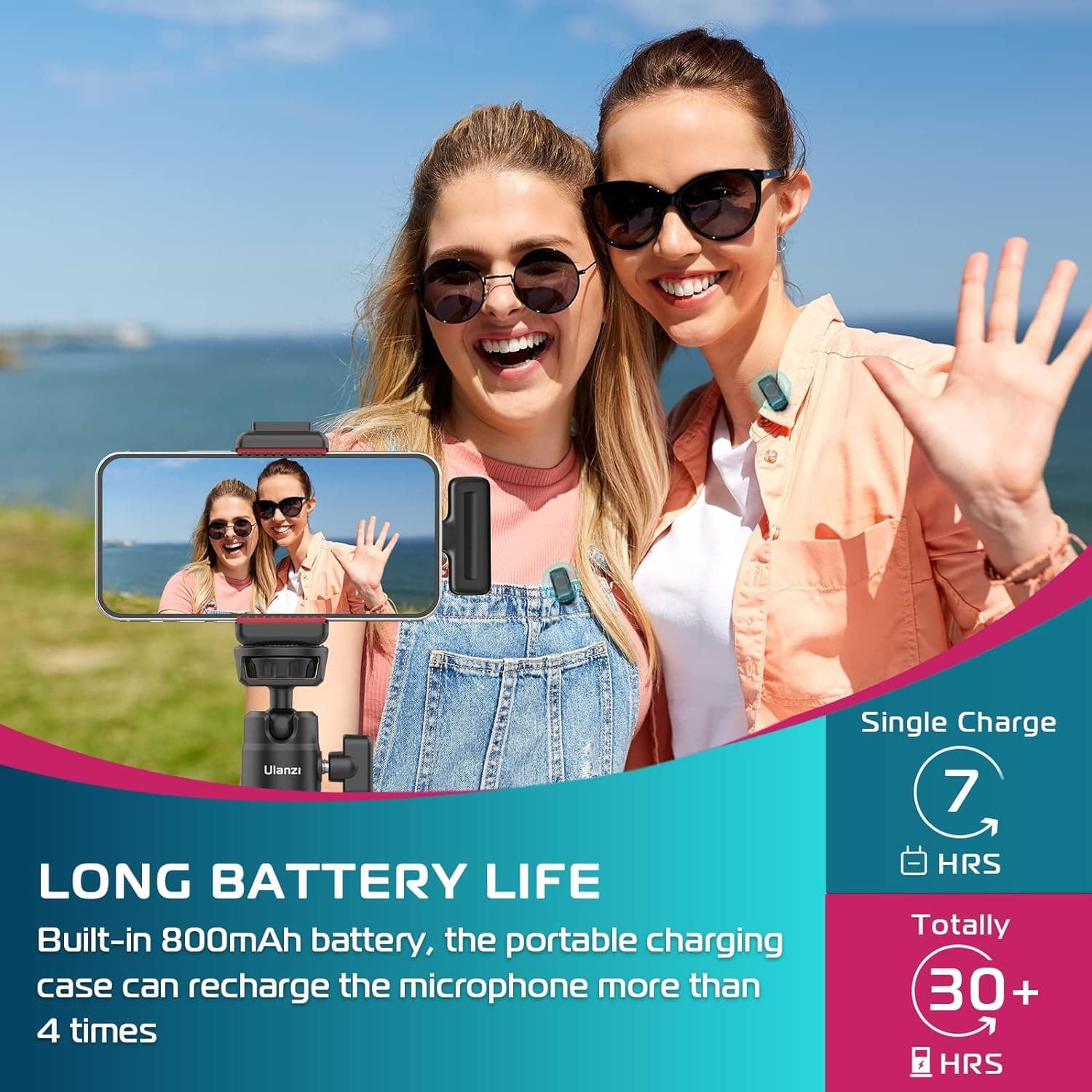 Ulanzi J12 Wireless Microphone Combo – Clear Sound Anywhere thumbnail 2