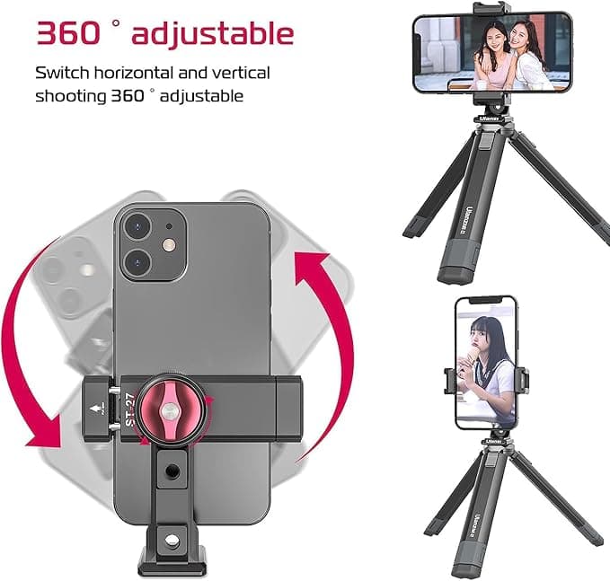 Ulanzi ST27 Metal Phone Tripod Mount with 360° Rotating Phone Holder thumbnail 3