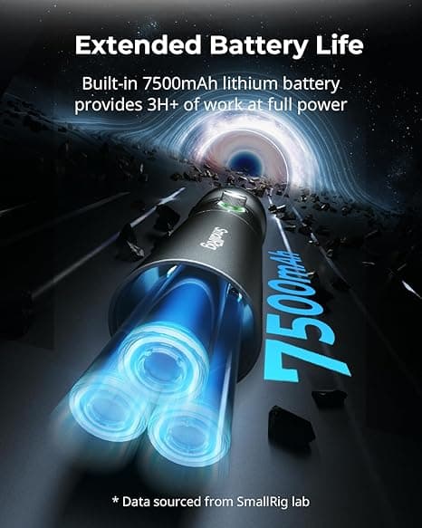 SmallRig RF10C Photography Flashlight – 7500mAh Aluminum Alloy Patterned Ambient Light with 20 Filters thumbnail 3