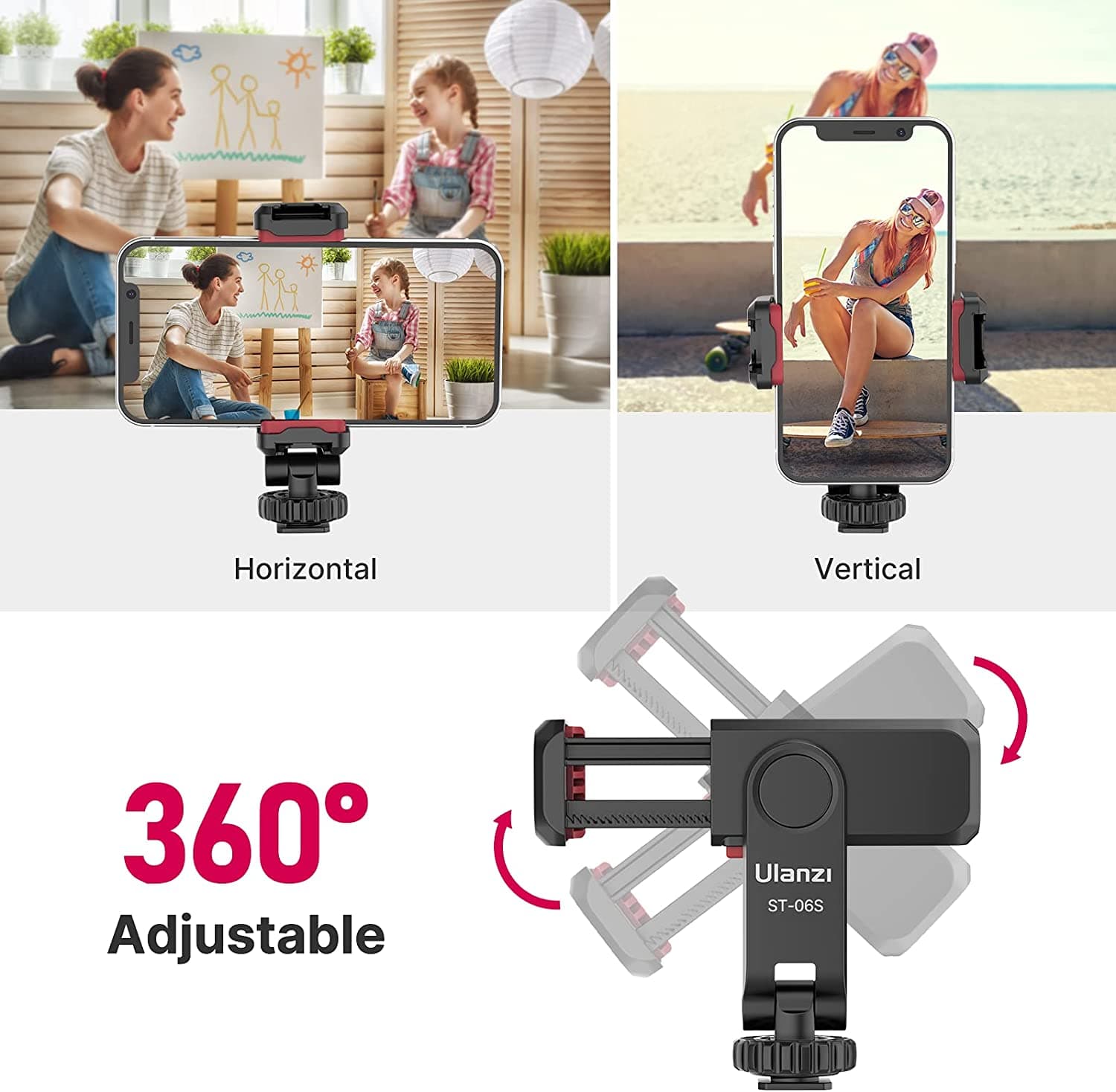 Ulanzi ST06S Phone Tripod Mount Universal Smartphone Holder thumbnail 5