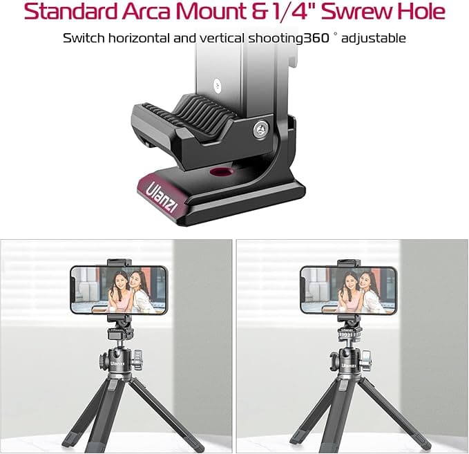 Ulanzi ST27 Metal Phone Tripod Mount with 360° Rotating Phone Holder thumbnail 5
