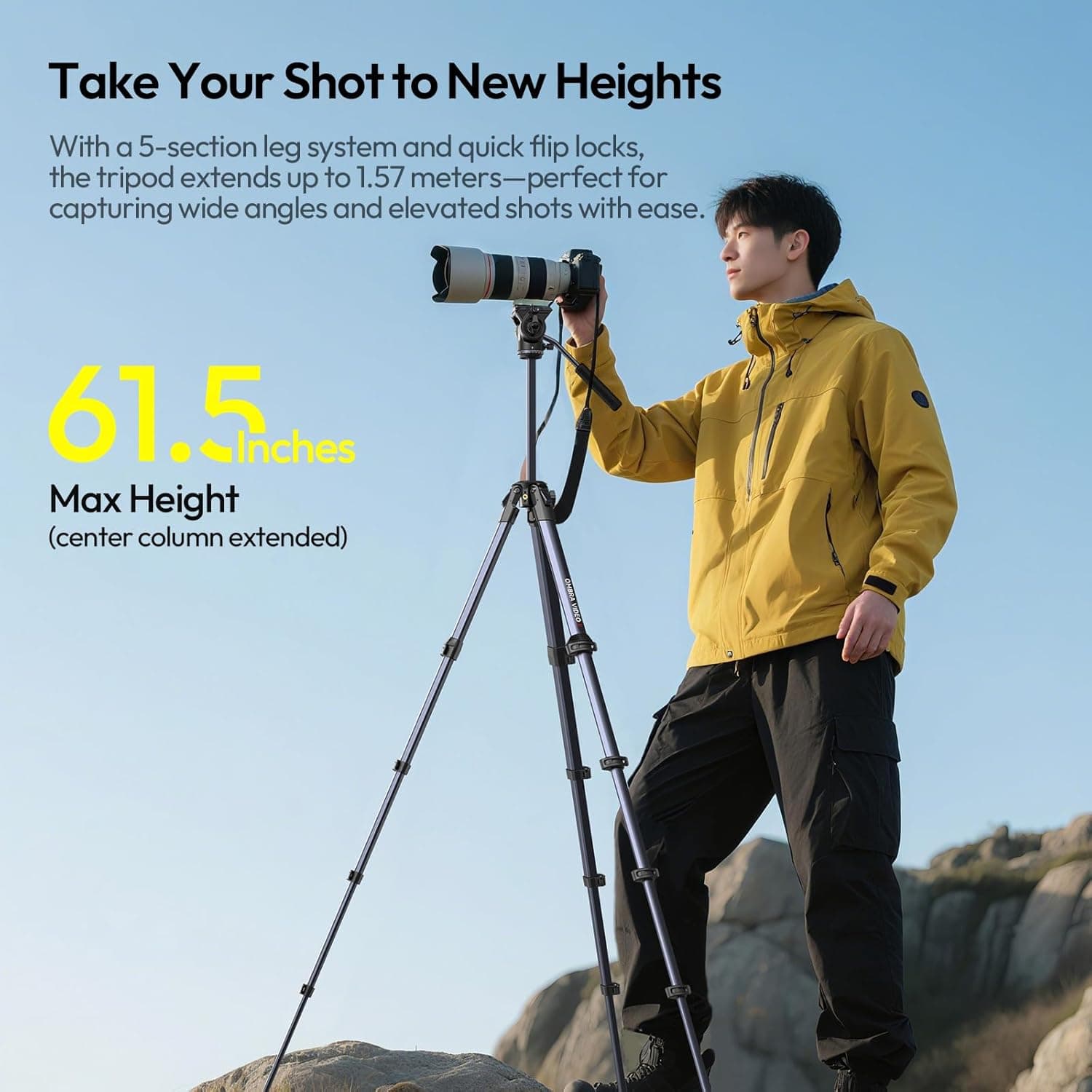 Ulanzi Ombra Video 2 Travel Tripod with Panoramic Ball Head – 1.56m Height, 10kg Load thumbnail 5