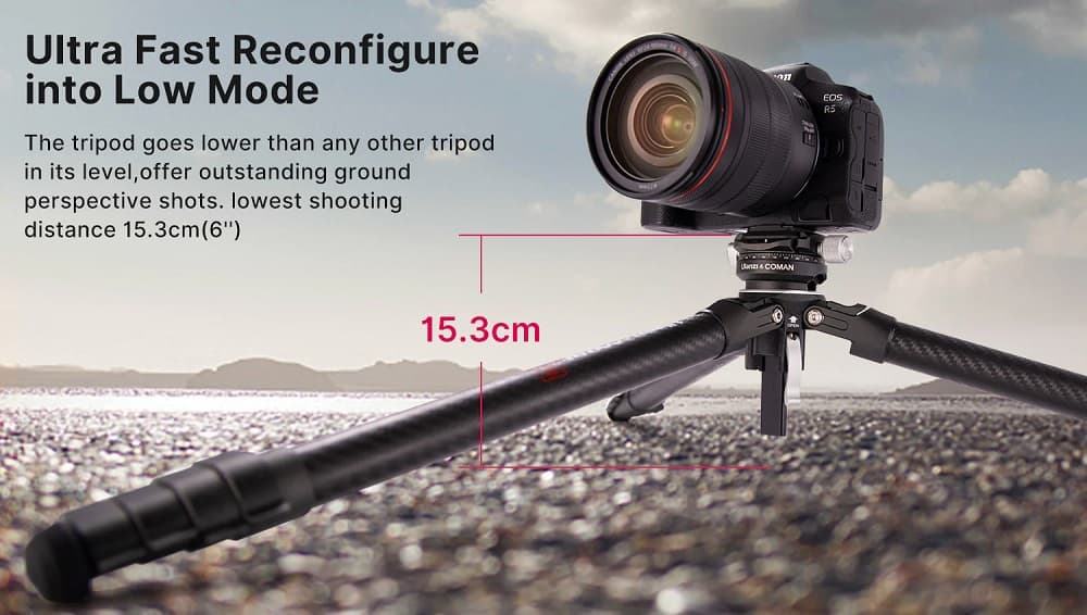 Ulanzi Zero-Y Carbon Fiber Travel Tripod with Arca-Swiss Ball Head thumbnail 2