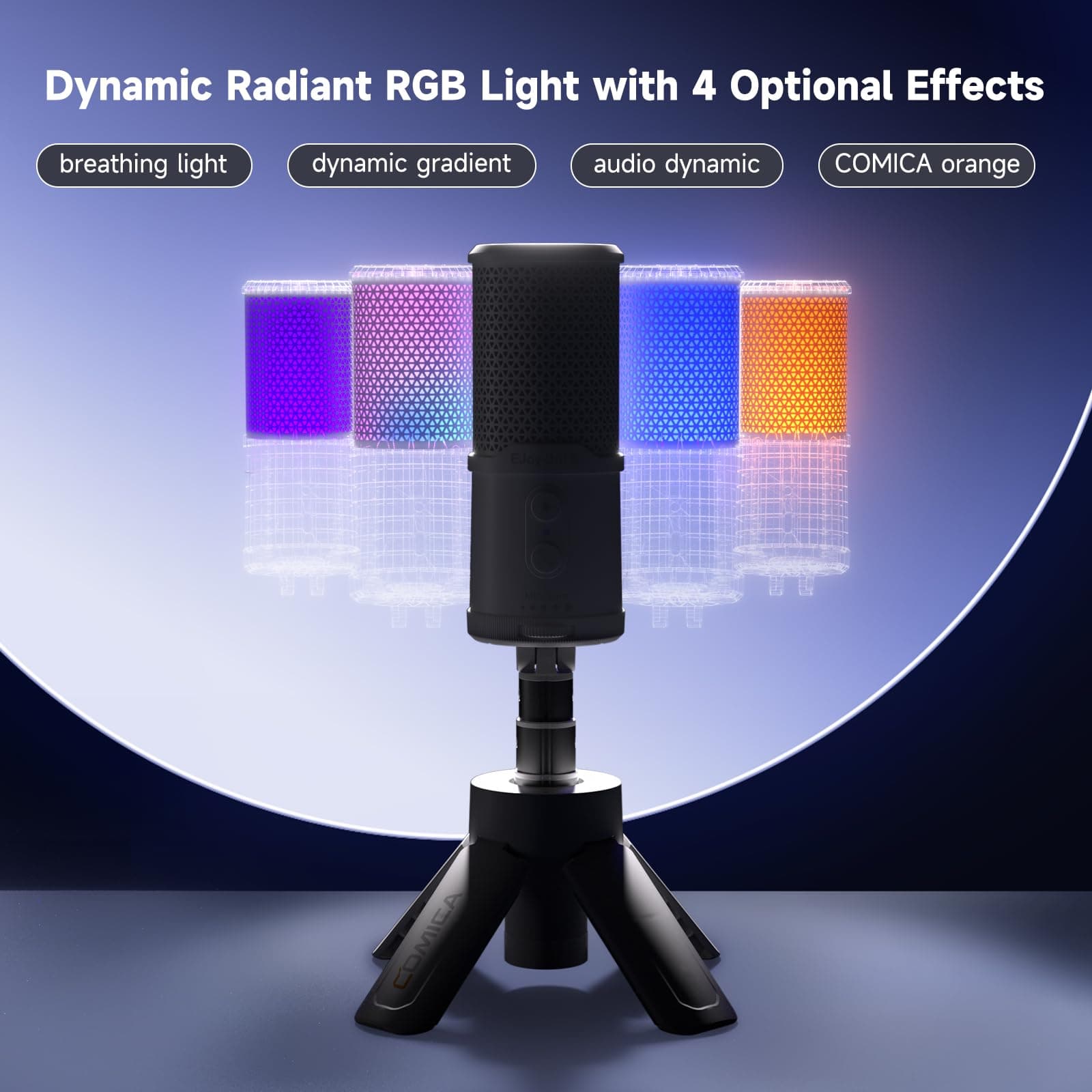 COMICA EJoy UNI S USB Microphone with RGB for PC , Gaming & Streaming thumbnail 2