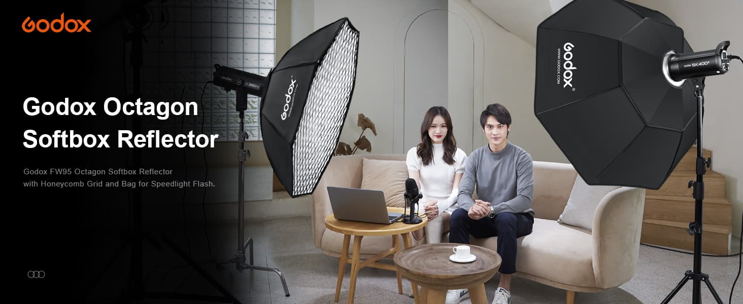 Godox Octagon Softbox 95cm Umbrella Softbox for Speedligh Soft, Pro Studio Lighting thumbnail 2