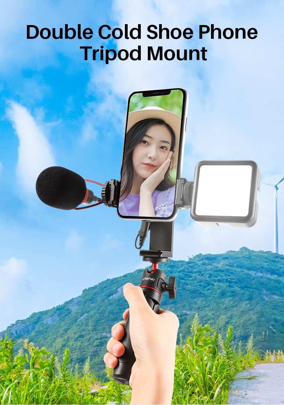 Ulanzi ST22 Phone Tripod Adapter Mount with Dual Cold Shoe thumbnail 5