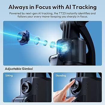 Ulanzi TT23 Auto Face Tracking Tripod for 360° Rotating Selfie Stick with Remote thumbnail 6