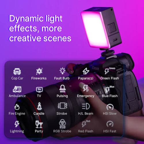 Ulanzi VL49 Pro RGB Video Light Mini Rechargeable 360° Full Color Portable LED Panel thumbnail 2