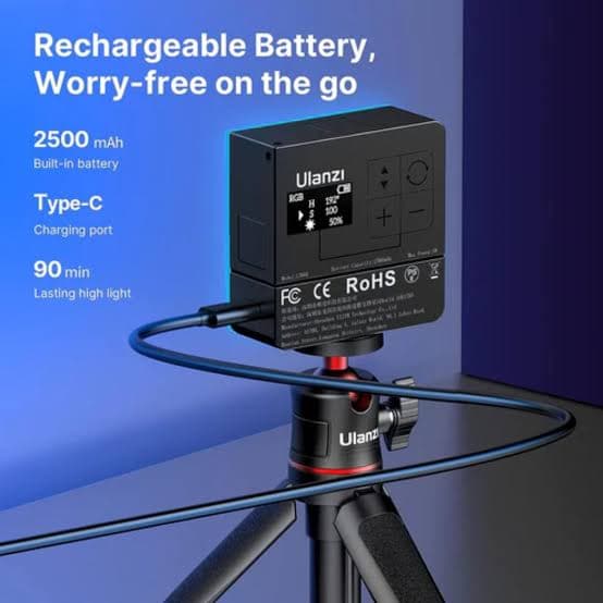 Ulanzi VL49 Pro RGB Video Light Mini Rechargeable 360° Full Color Portable LED Panel thumbnail 3