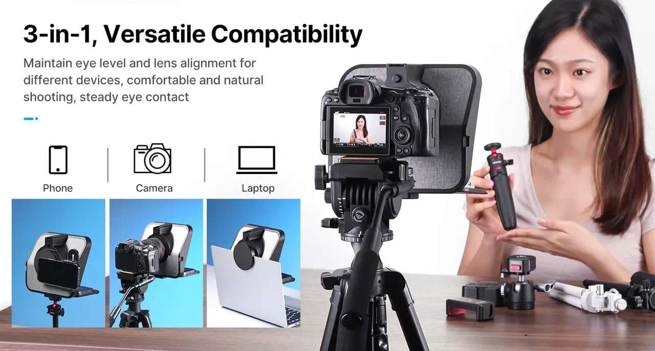 Ulanzi RT02 Foldable Teleprompter for Camera & Mobile thumbnail 5