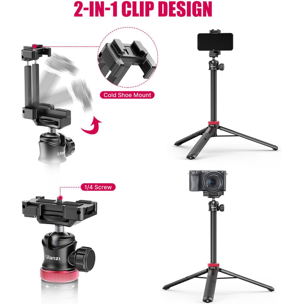 Ulanzi MT-44 Extendable Phone Tripod 59” Selfie Stick Vlog Stand thumbnail 4