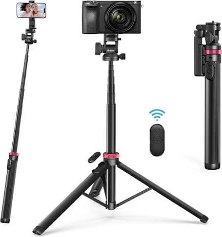 Ulanzi MT78 Extendable Phone Tripod – 72.83” Tall, 360° Ball Head, Cold Shoe for Smartphone & Camera