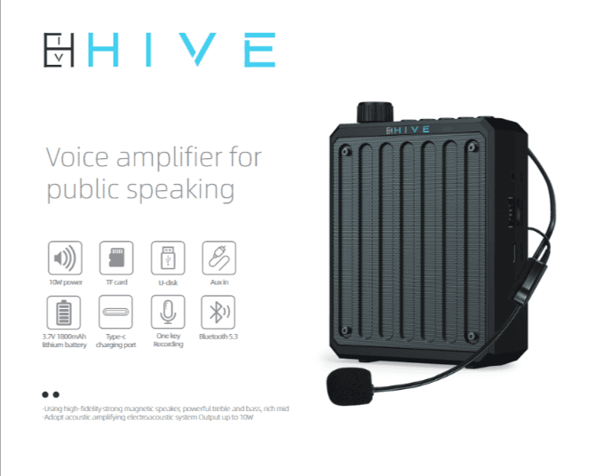 HIVE 10W Voice Amplifier M300 with Wired Microphone for Teachers, Classroom, Speech, Meeting, Yoga & Outdoors thumbnail 4