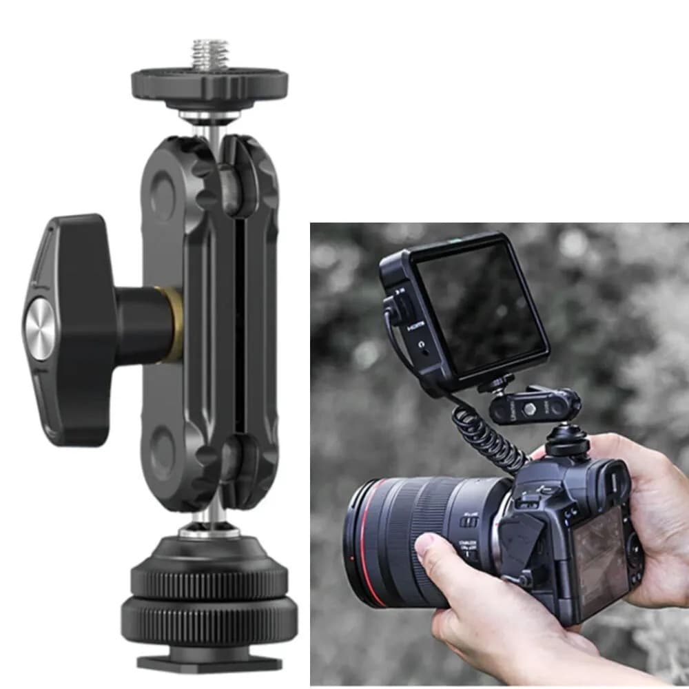 Ulanzi R098 Cold Shoe Mount 360° Dual Ballhead Swivel Bracket thumbnail 6