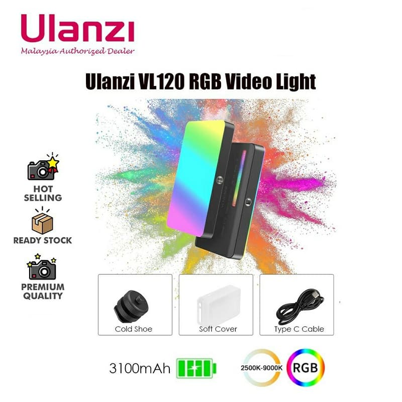 Ulanzi VL120 RGB Video Light Portable LED Panel for Photography & Vlogging thumbnail 5