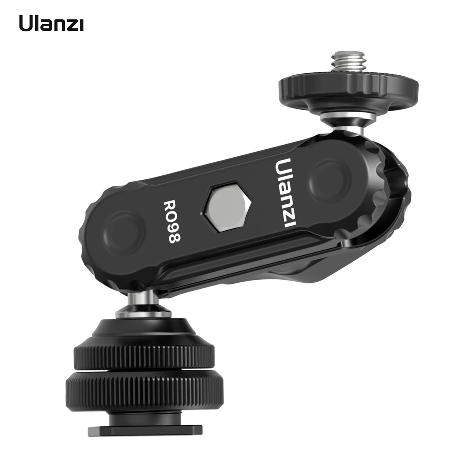 Ulanzi R098 Cold Shoe Mount 360° Dual Ballhead Swivel Bracket